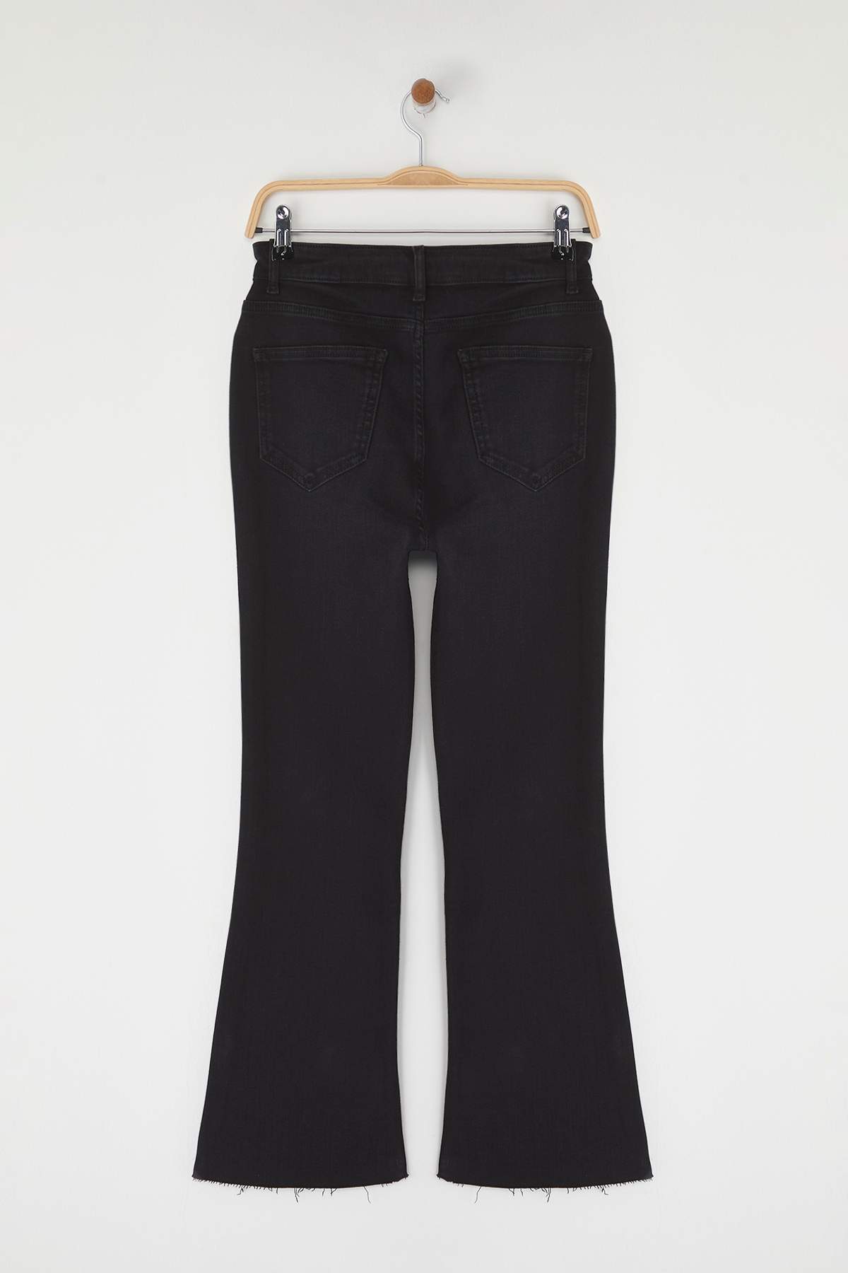 Charcoal High Waist Comfort/Stretch Cropped Flare Ankle Length Jeans