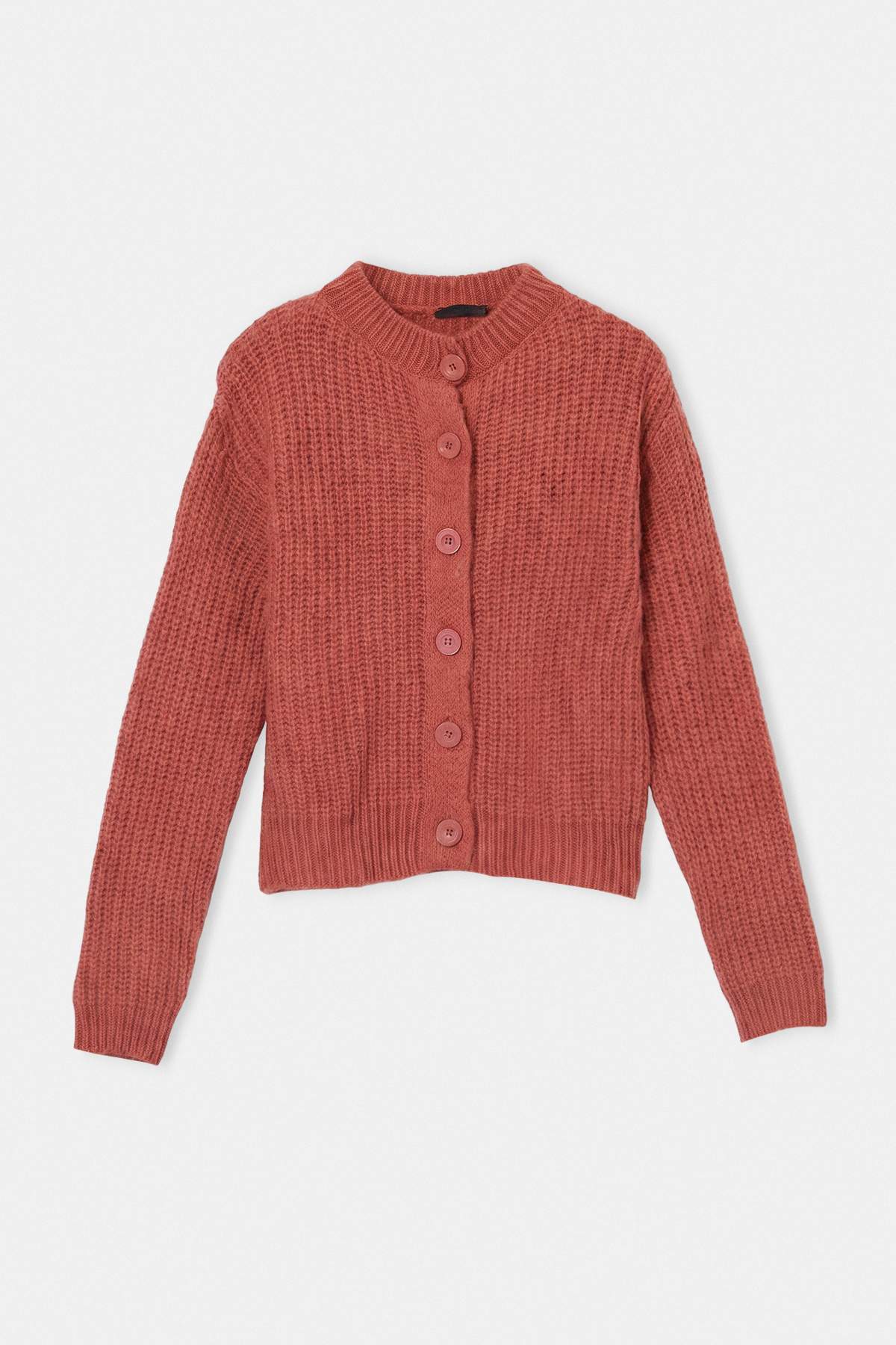 Wardrobe Essentials كارديغان تريكو أساسي وردي باهت نسيج ناعم