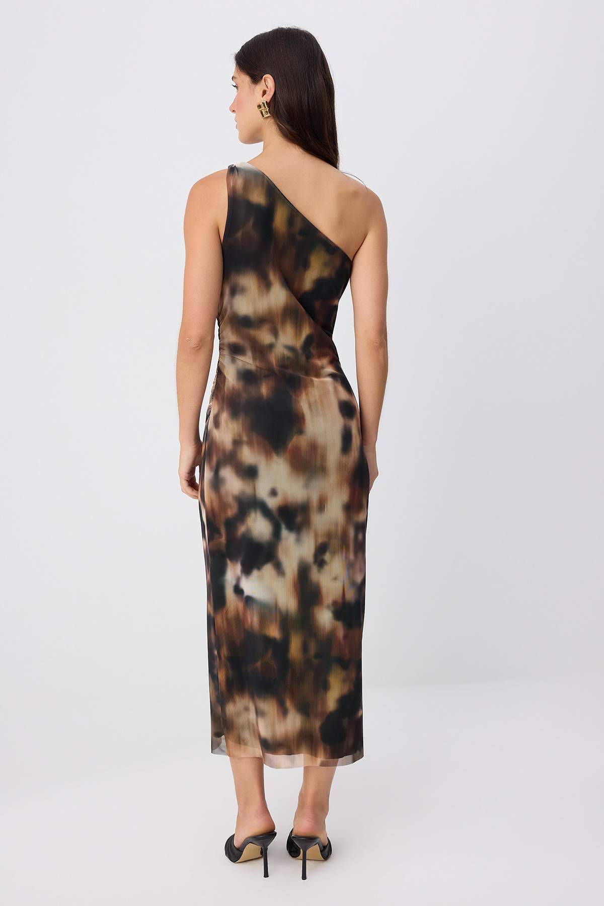 Multicolour*001 Abstract Accessory Detailed Midi Knit Dress