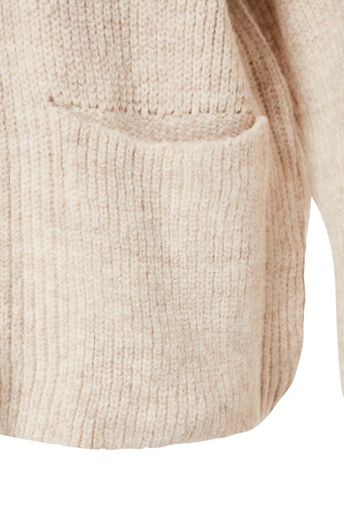Stone Relaxed Fit Soft Textured Pocket Detail Knit Cardigan