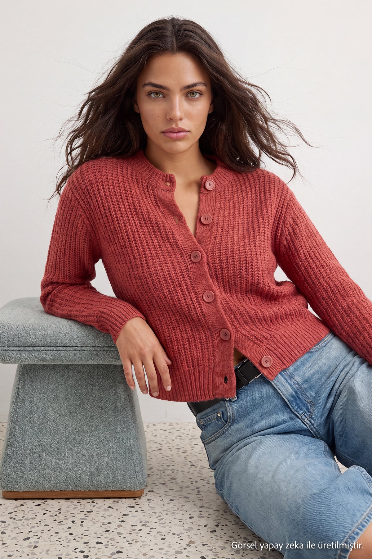Wardrobe Essentials كارديغان تريكو أساسي وردي باهت نسيج ناعم