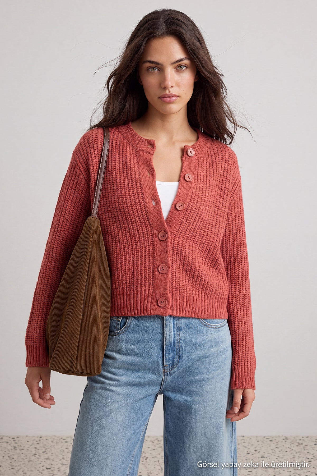 Wardrobe Essentials كارديغان تريكو أساسي وردي باهت نسيج ناعم